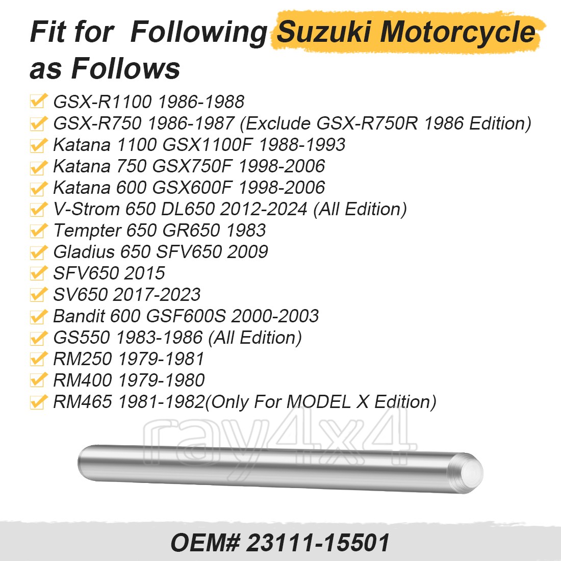 Clutch Push Rod Fits Suzuki Katana 600 750 1100 GSX600F GSX750F GSX1100F 1988-06