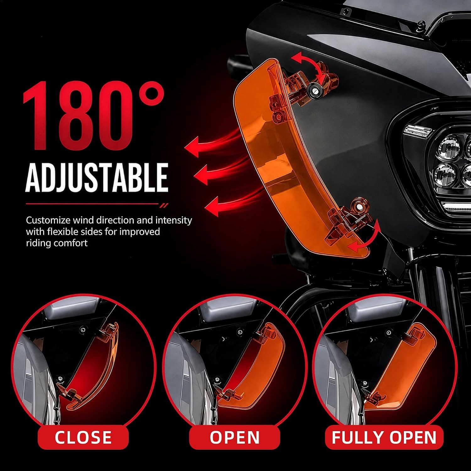 Side Wing Wind Air Deflector Fairing Set for Road Glide FLTRX FLTRXSE 2023-2026