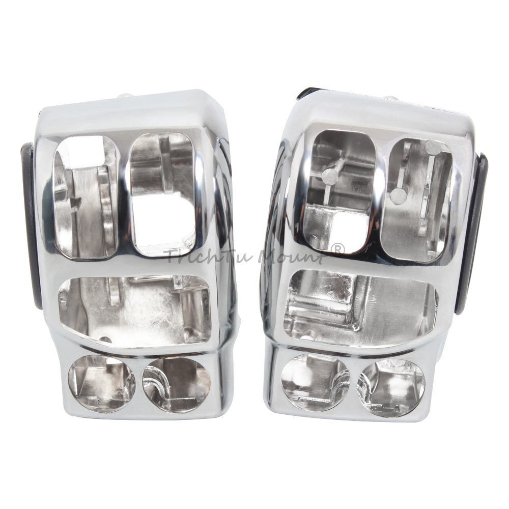 Chrome Handlebar Control Switch Housing Cover For Harley Road Glide Street Glide