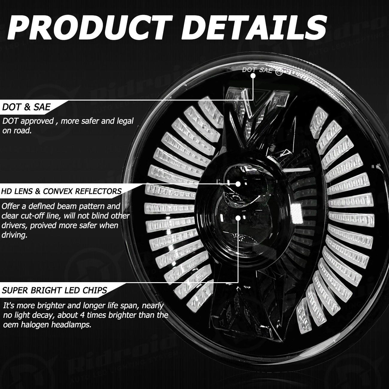120W 7″ inch LED Headlight for Harley Davidson Street Glide Special FLHXS FLHX
