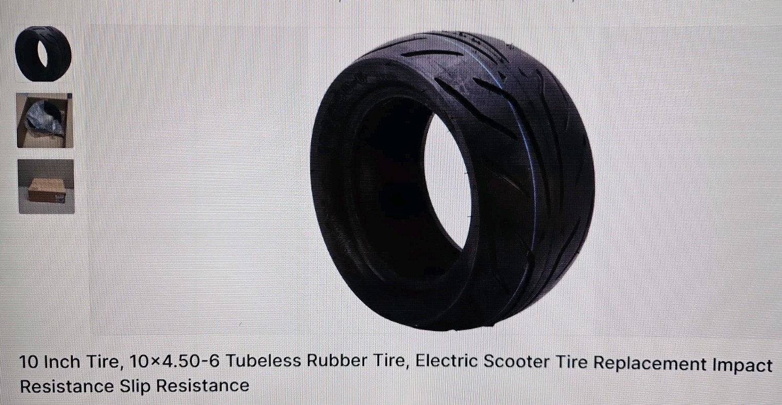 10 Electric Scooter Tire 10×4.50 6 Electric Scooter Tubeless Rubber Tire