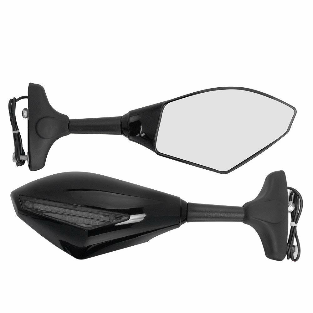 For Yamaha YZF600R FZ6R Raven Motorcycle LED Turn Signals Side Mirrors Amber Lam
