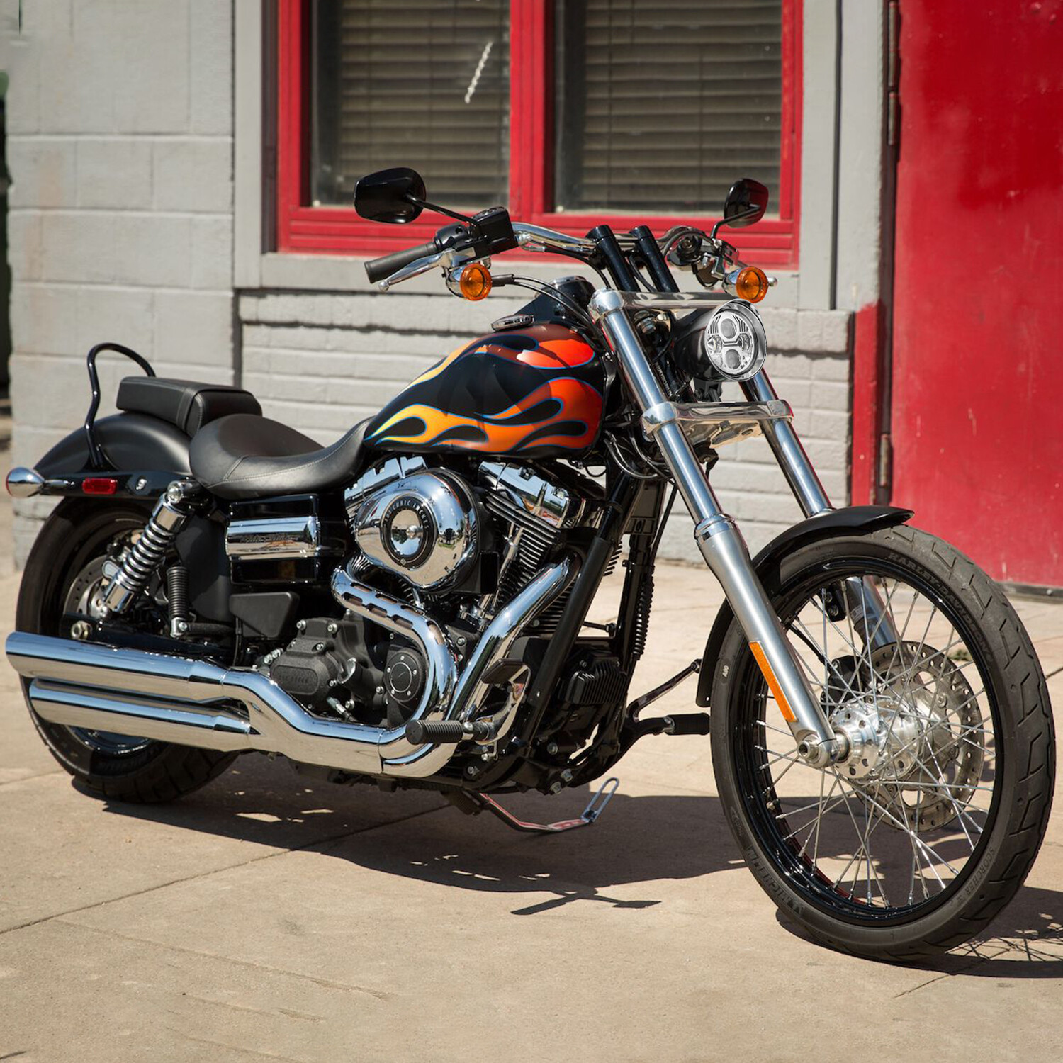 Chrome / Black Headlight Lamp Assembly fit for Sportster XL1200 Dyna Big Twins