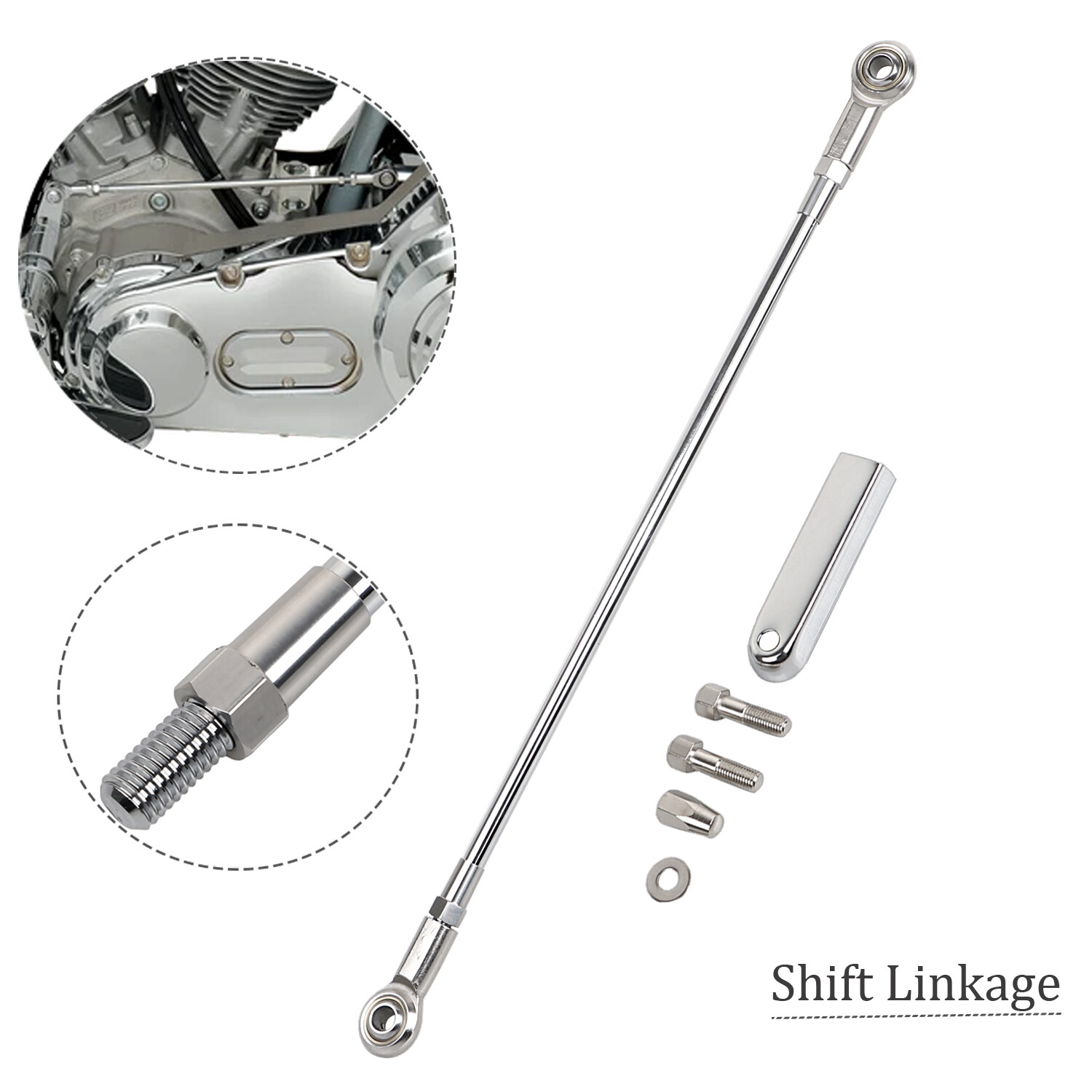 Round Shift Linkage Shifter Rod For Harley Softail Touring Street Glide 1980-23