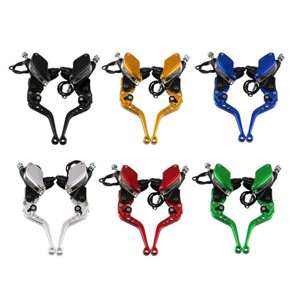 2pcs CNC 7/8″ Motorcycle Hydraulic Brake Clutch Lever Master Cylinder Reservoir