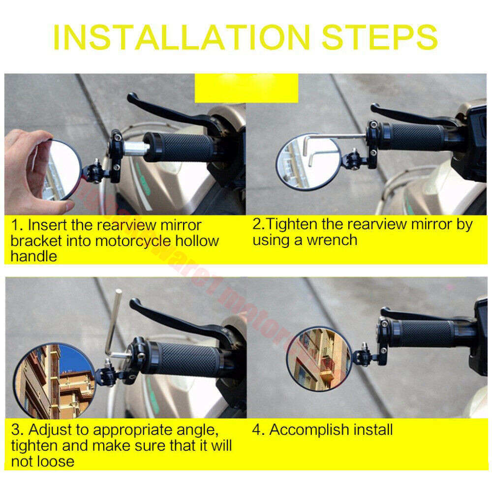 For SUZUKI DRZ400 Black Foldable Motorcycle CNC 7/8″ Bar End Mirrors Rearview US
