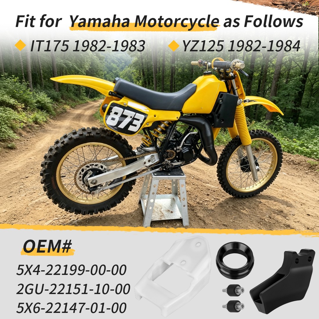 Chain Support Guide Kit & Slider For Yamaha YZ125 1982-1984 IT175 1982-1983