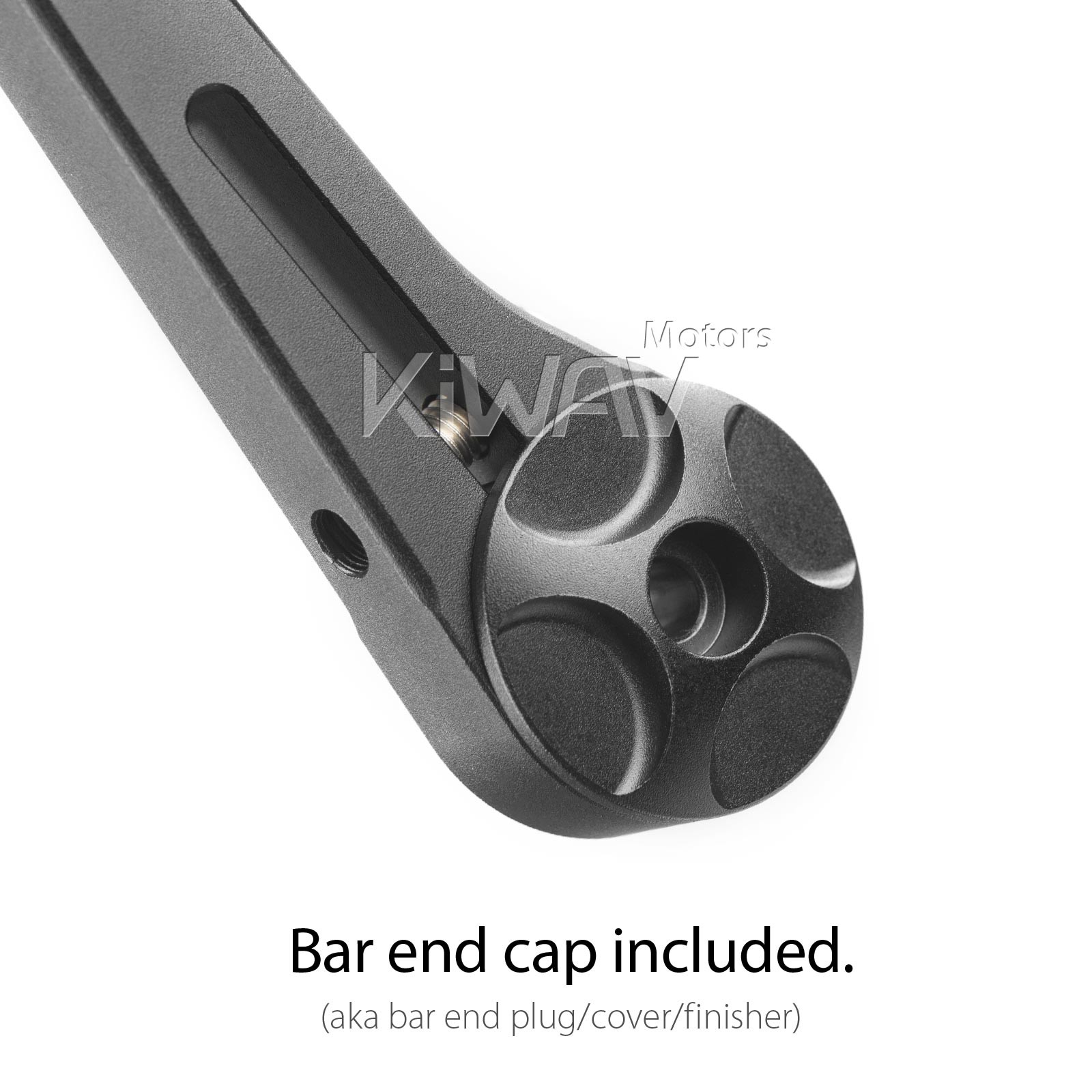 Round black thin slim sleek bar end mirror x1 COLIN 6mm bolt-on or clamp on