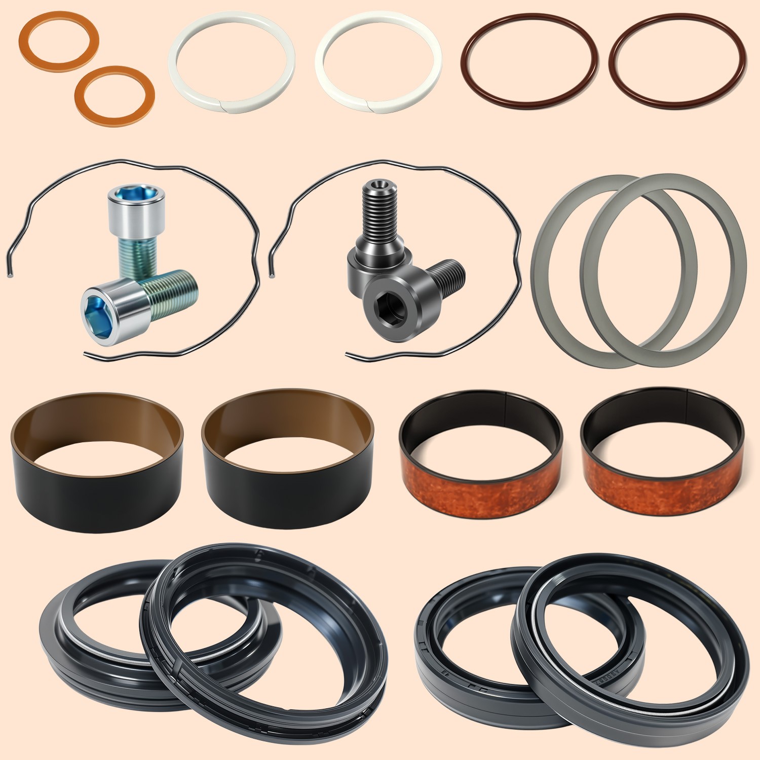 Front End Fork Leg Seals Rebuild Kit 49mm for Harley Electra Road Glide 2014-18