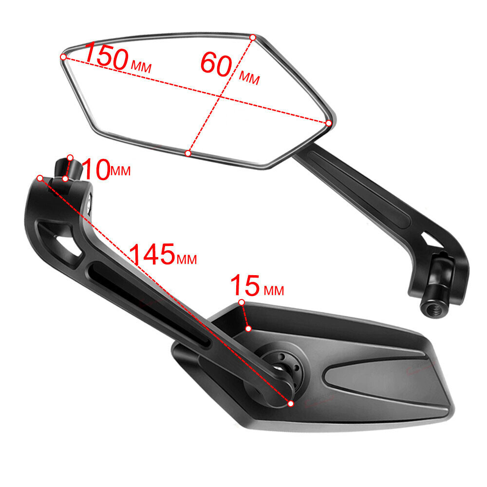 For CF-Moto CFORCE 1000 800 600 550 520 400 ATV Rearview Side Wing Mirrors Black