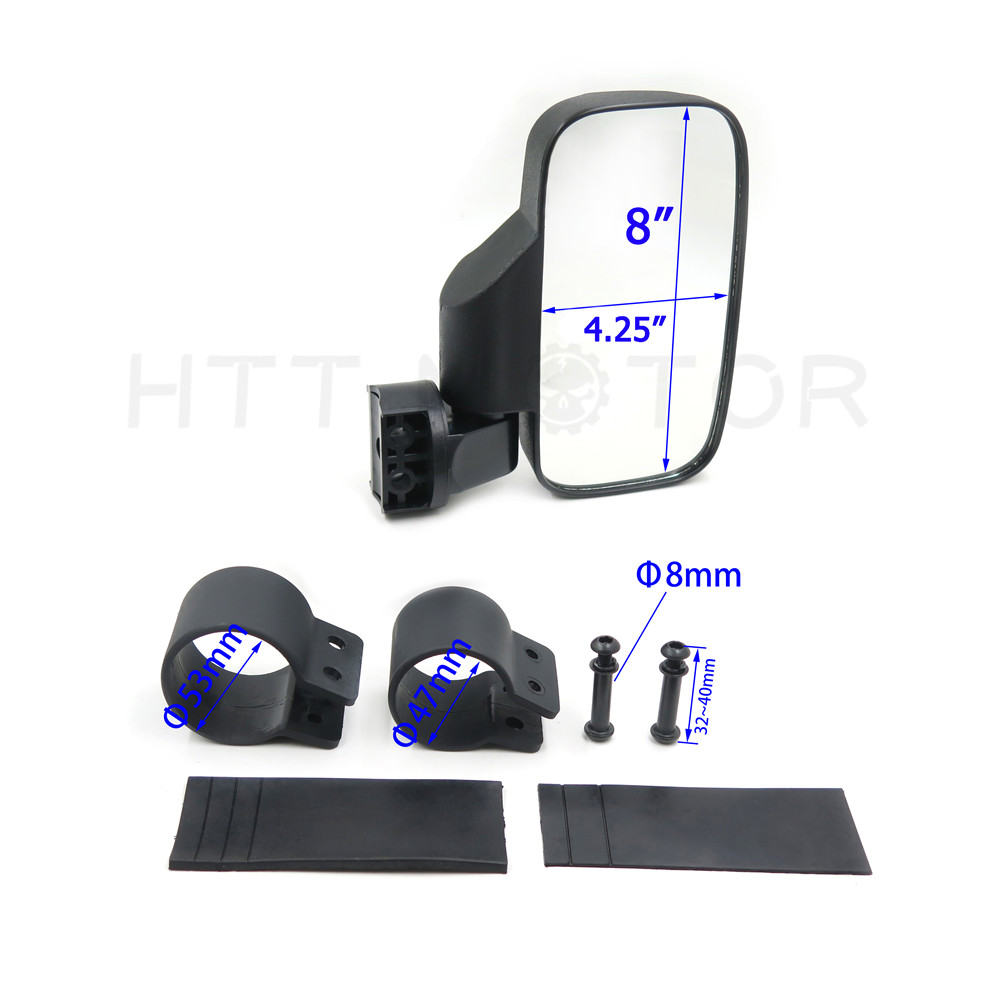 4.25″x8″ Mirror Set UTV Side View High Impact Break Away Convex 1 5/8″-2″ Roll