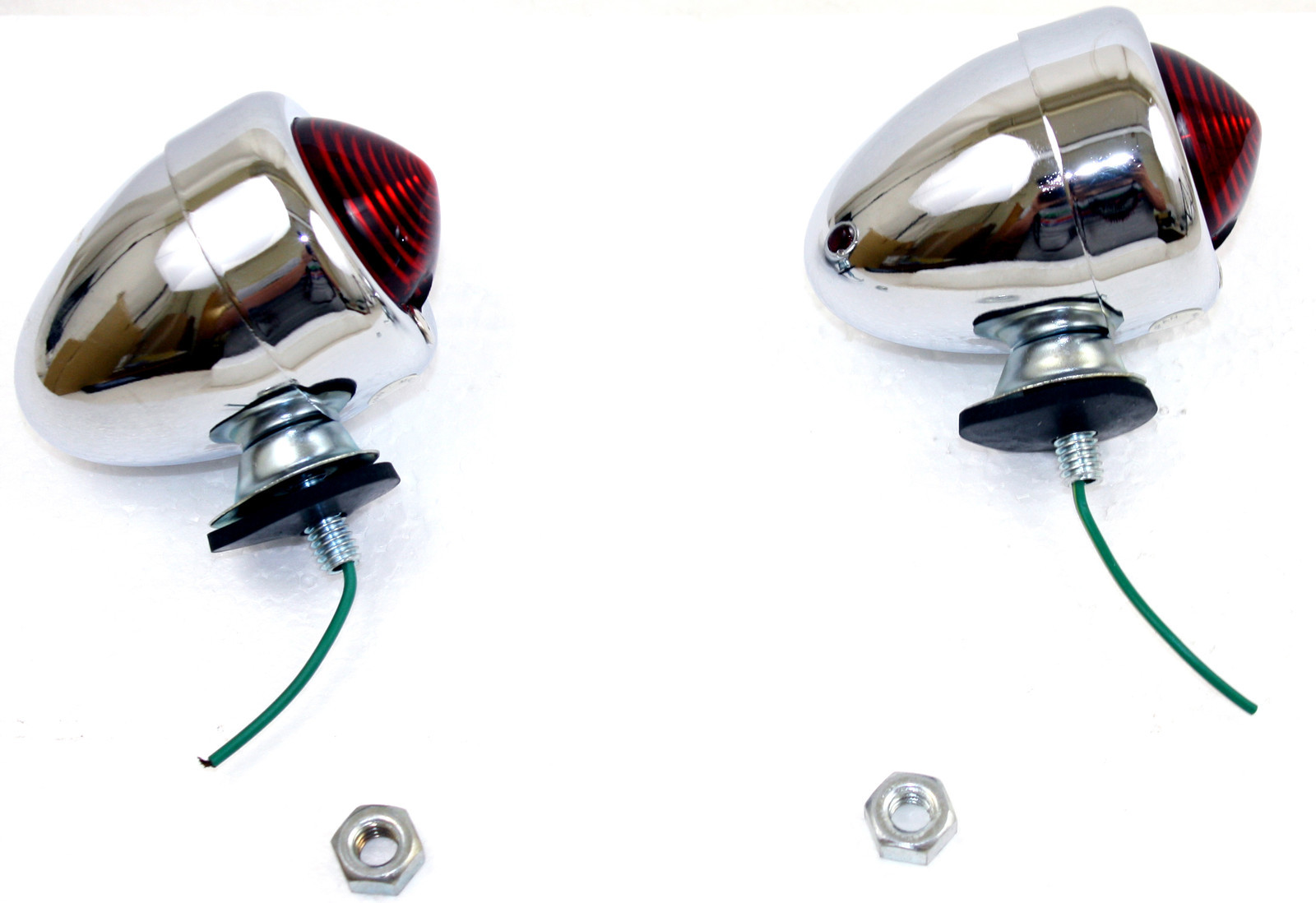 Superior Dixie 12V Chrome Bullet Style Red Marker Light Motorcycle 1 1/2″ D-X2