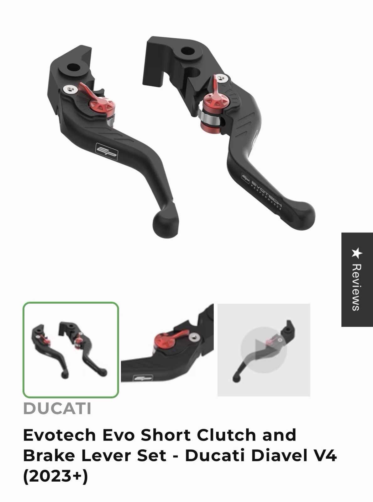 Evotech Evo Short Clutch and Brake Lever Set – Ducati Diavel V4 Like New! In USA