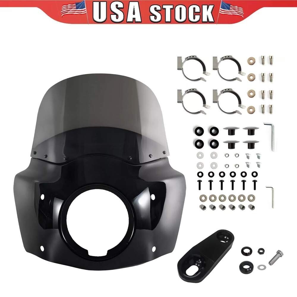 5.75″ Headlight Fairing 11″ Smoke Windshield For Harley 1986-2015 Sportster