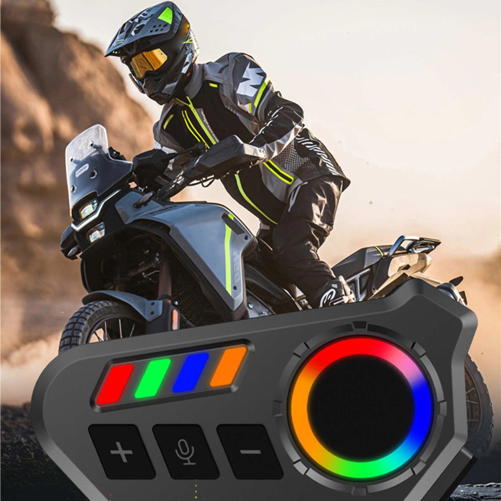 Motorcycle Helmet Headset 400mAh Battery BT6.0 IP65 Waterproof Hands-Free Voice