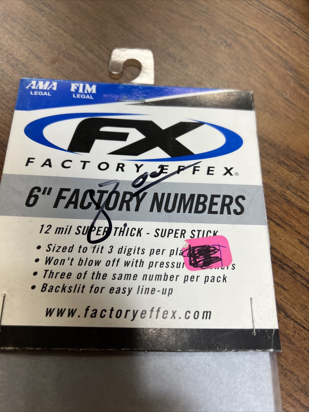 Factory Effex FX 6” White Factory Numbers 8 3 Pack 08-90058 12 Mil