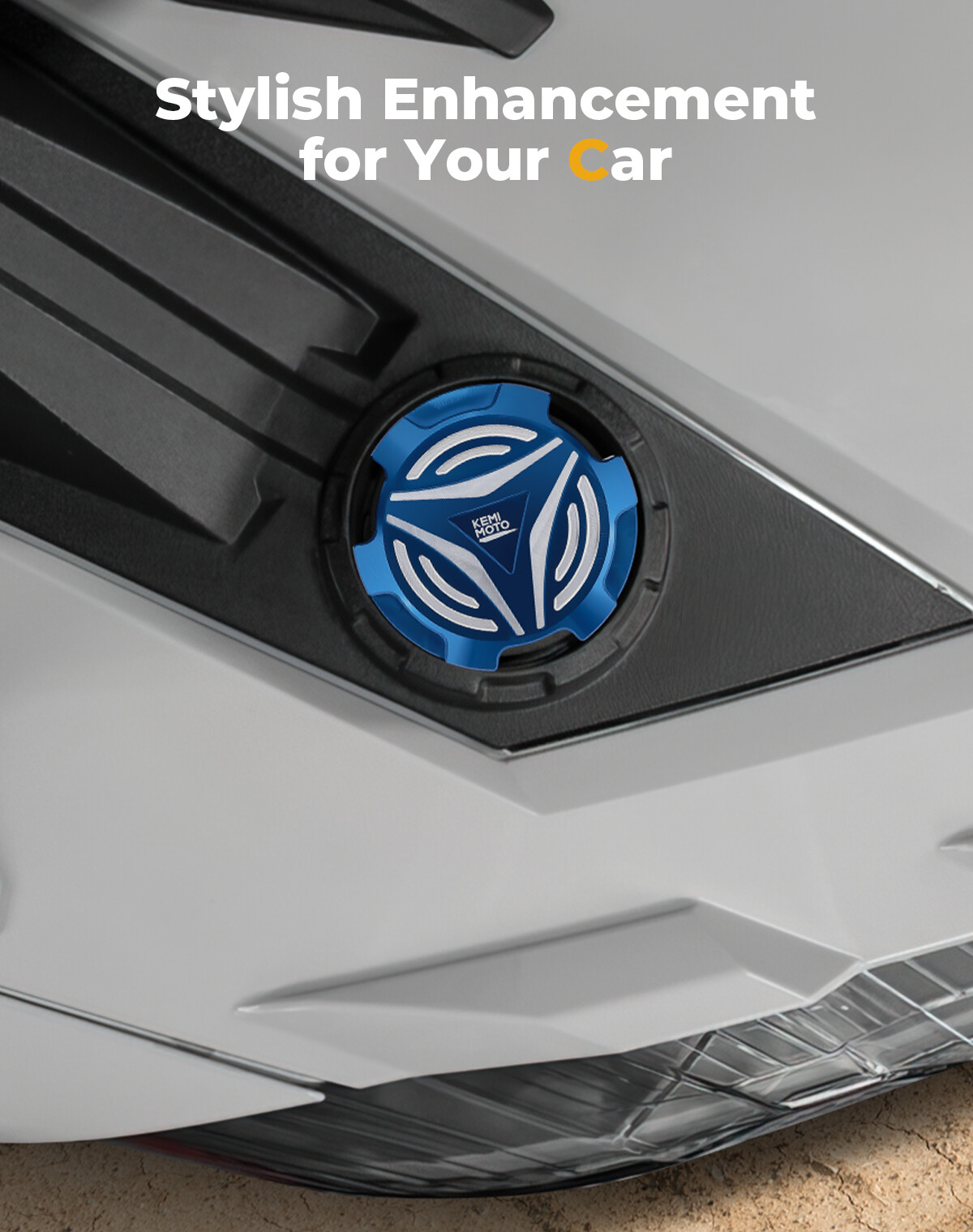 KEMIMOTO #2521278 Blue Gas Cap Fuel Cap CNC Cut for Polaris Slingshot 2015-2023