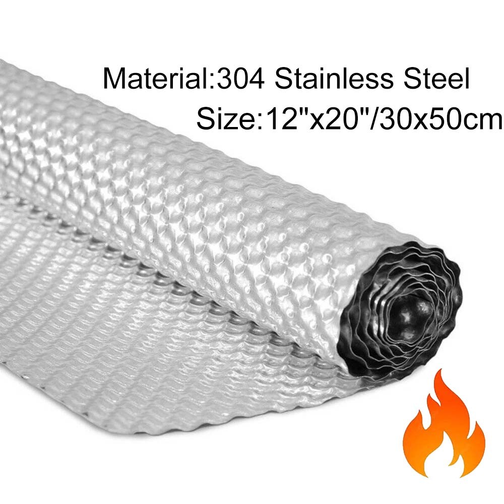 12″x20″ Exhaust Heat Shield Automotive Embossed SS304 Muffler Shield/Wrap
