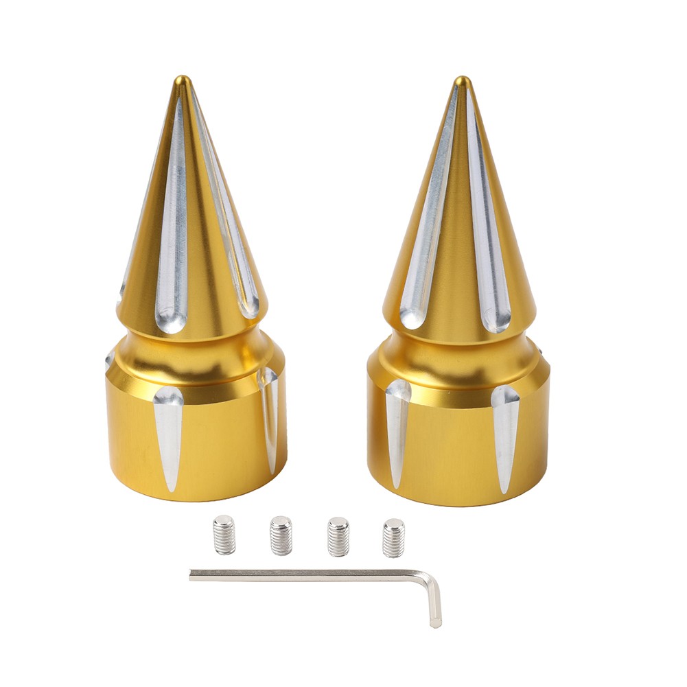 Front Axle Cap Nut Cover 3.6″ Inch Golden For Harley Softail 07+ Dyna 08+ Street