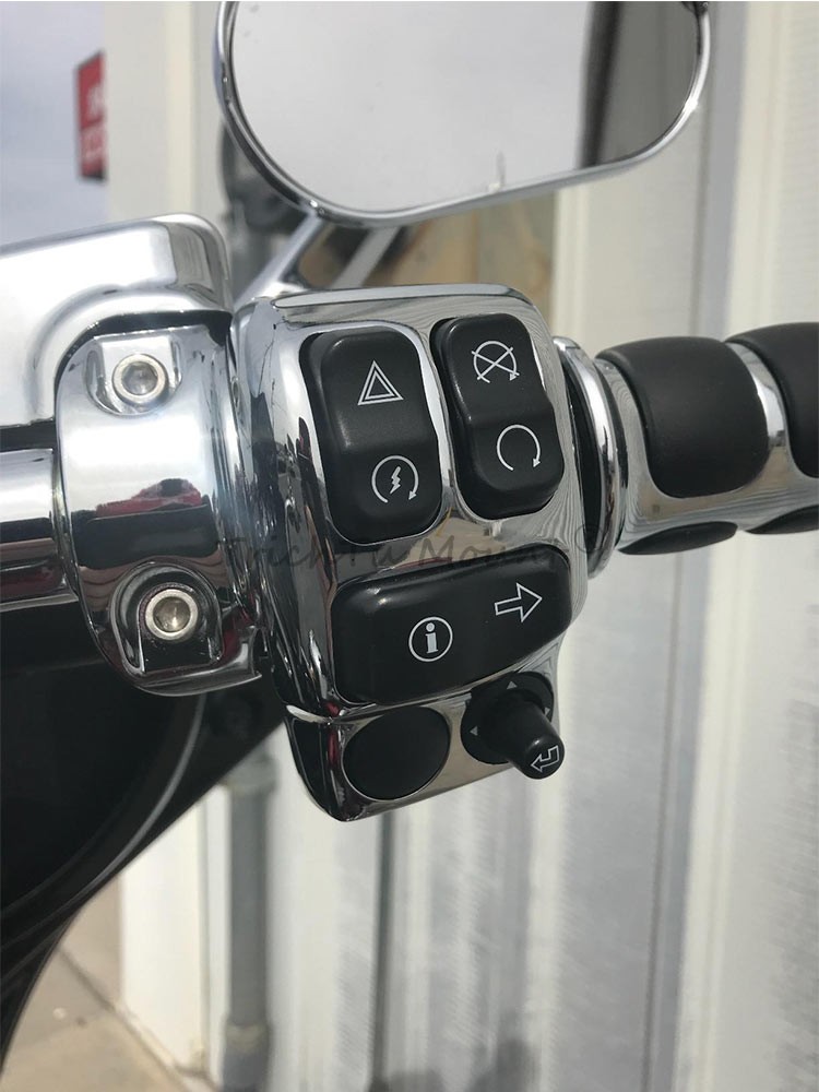 Chrome Handlebar Control Switch Housing Cover For Harley Road Glide Street Glide
