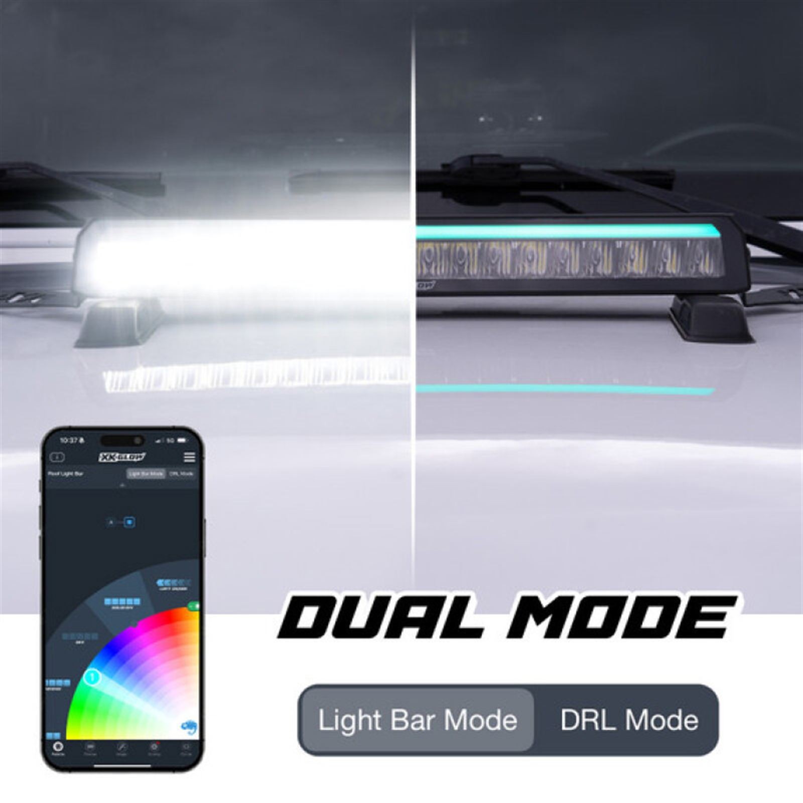 XK Glow 30in Offroad Light Bar w/ RGBW Chasing DRL & App Control MX-BAR-30