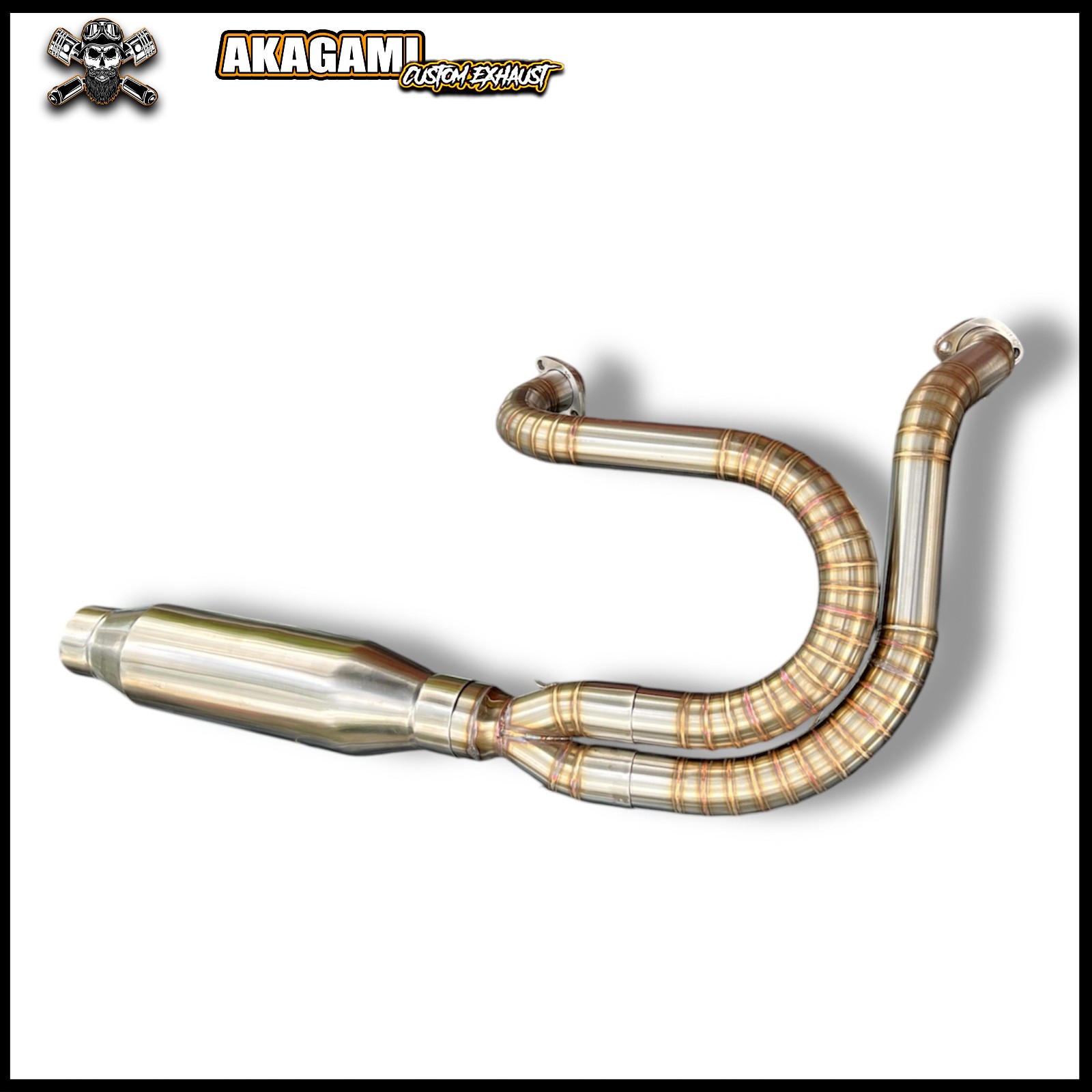 Custom TIG Welded 2-Into-1 Exhaust Fits Harley Davidson Dyna Models 1991-2017