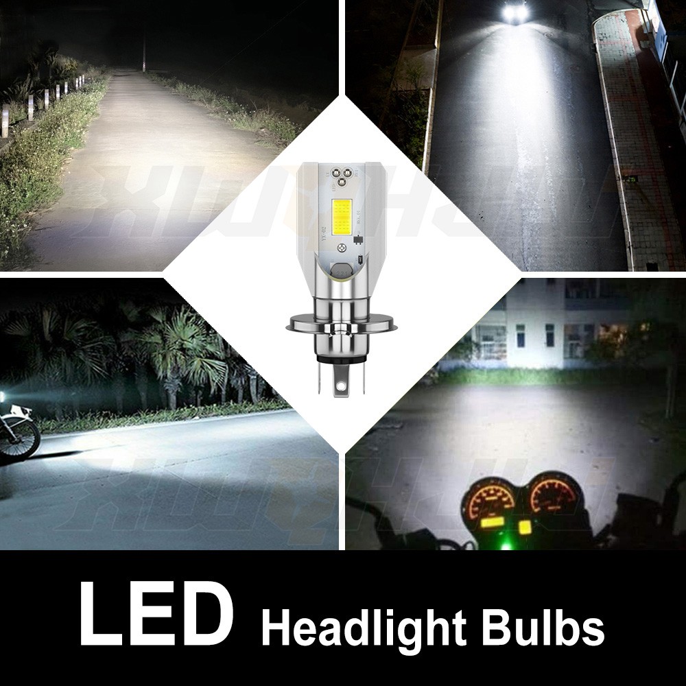 H4 6500K LED Hi/Lo Beam Light Bulb XWQHJW Super Bright Headlight For Motorcycle
