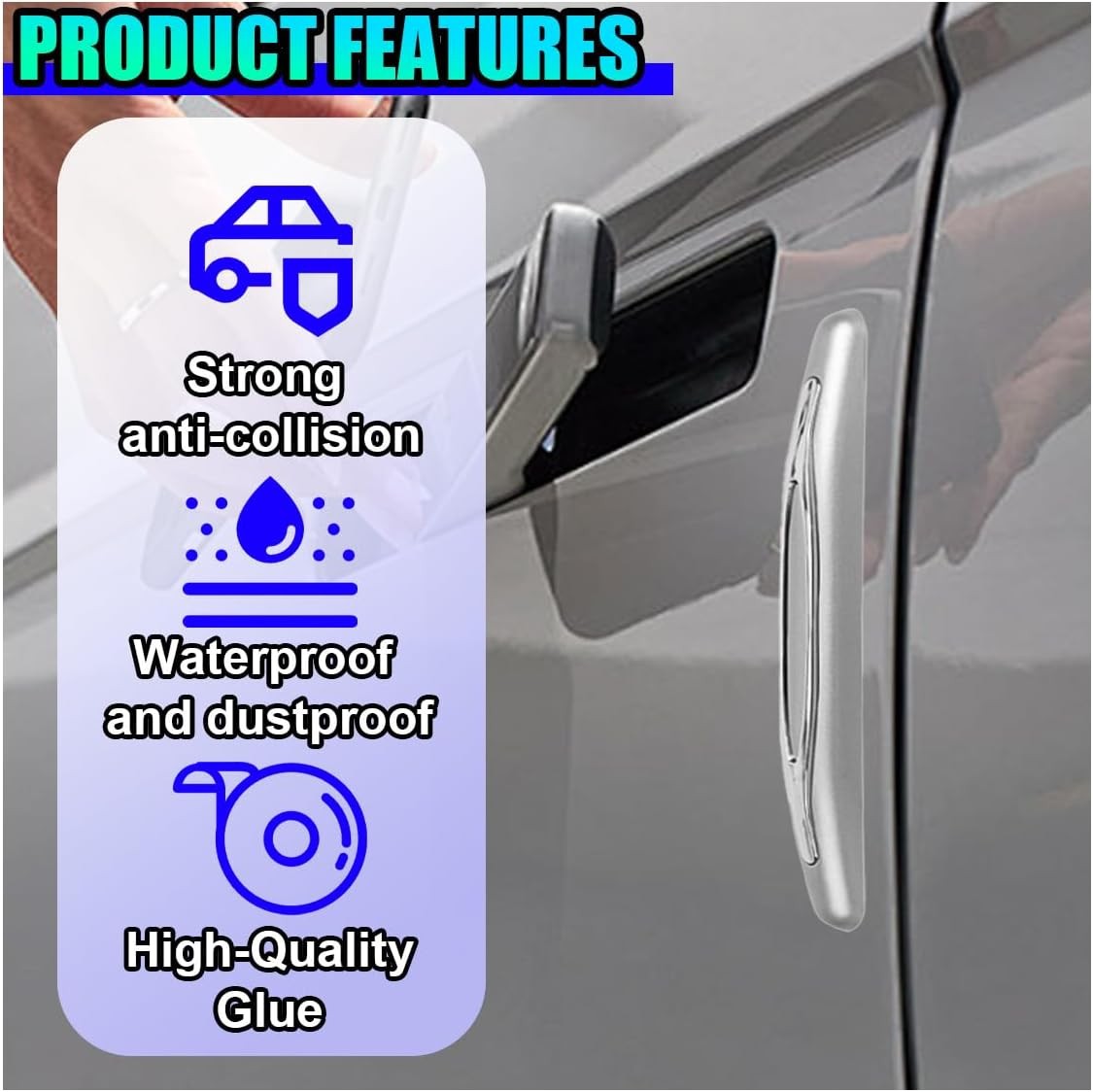 Car Door Edge Guards, 4 Pack, Self-Adhesive PVC Anti-Scratch Protector Cars