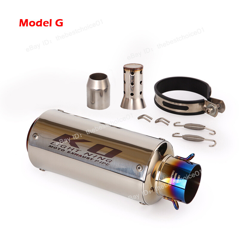 51mm Universal Exhaust Muffler Pipe Tail Tips With DB Killer Slip-on Motorcycle