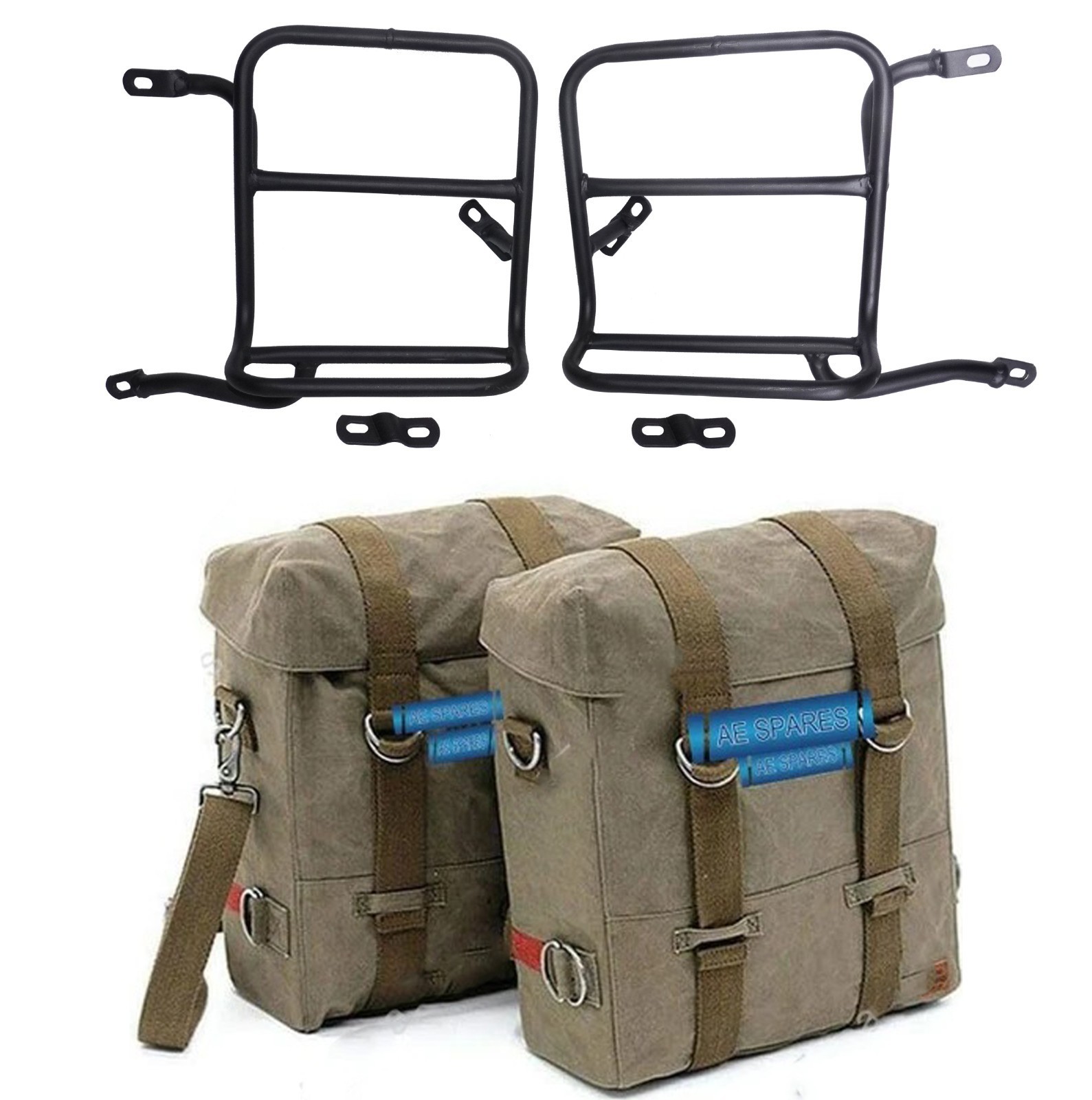 Green Pannier Bags With Fitting For Royal Enfield New Classic Reborn 350 AEs