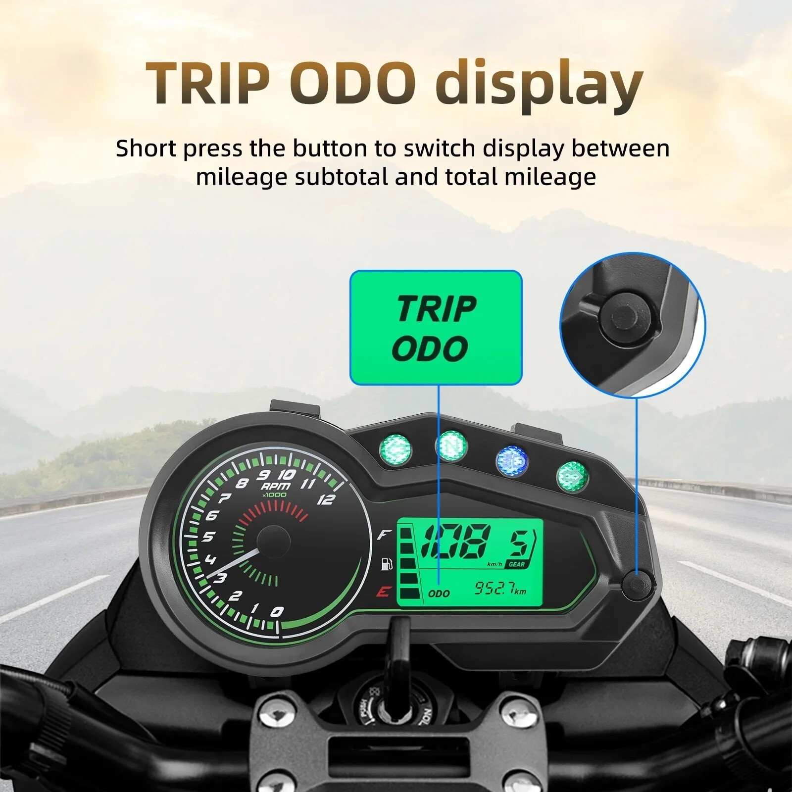 Motorcycle Speedometer Multifunction Waterproof Moto Gauge for Italika 150z 150s