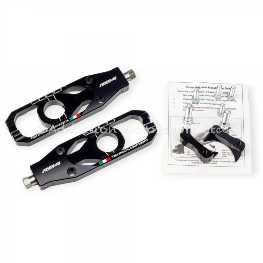 TWM CNC Billet Aluminium Chain Adjuster for Aprilia Tuono V4 1100 RR 2016-2020