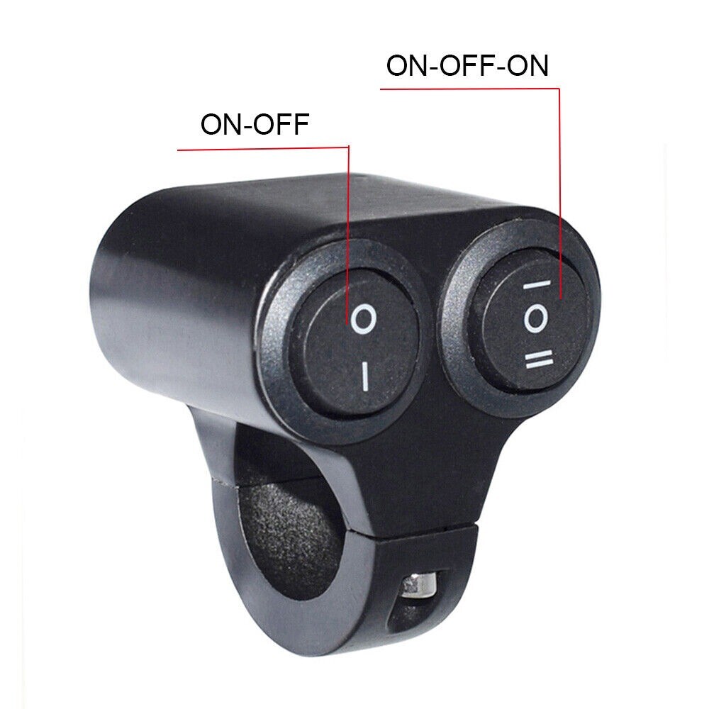 Motorcycle 7/8″ Handlebar Dual Button ON/OFF Switch Control Spot Fog Head Light