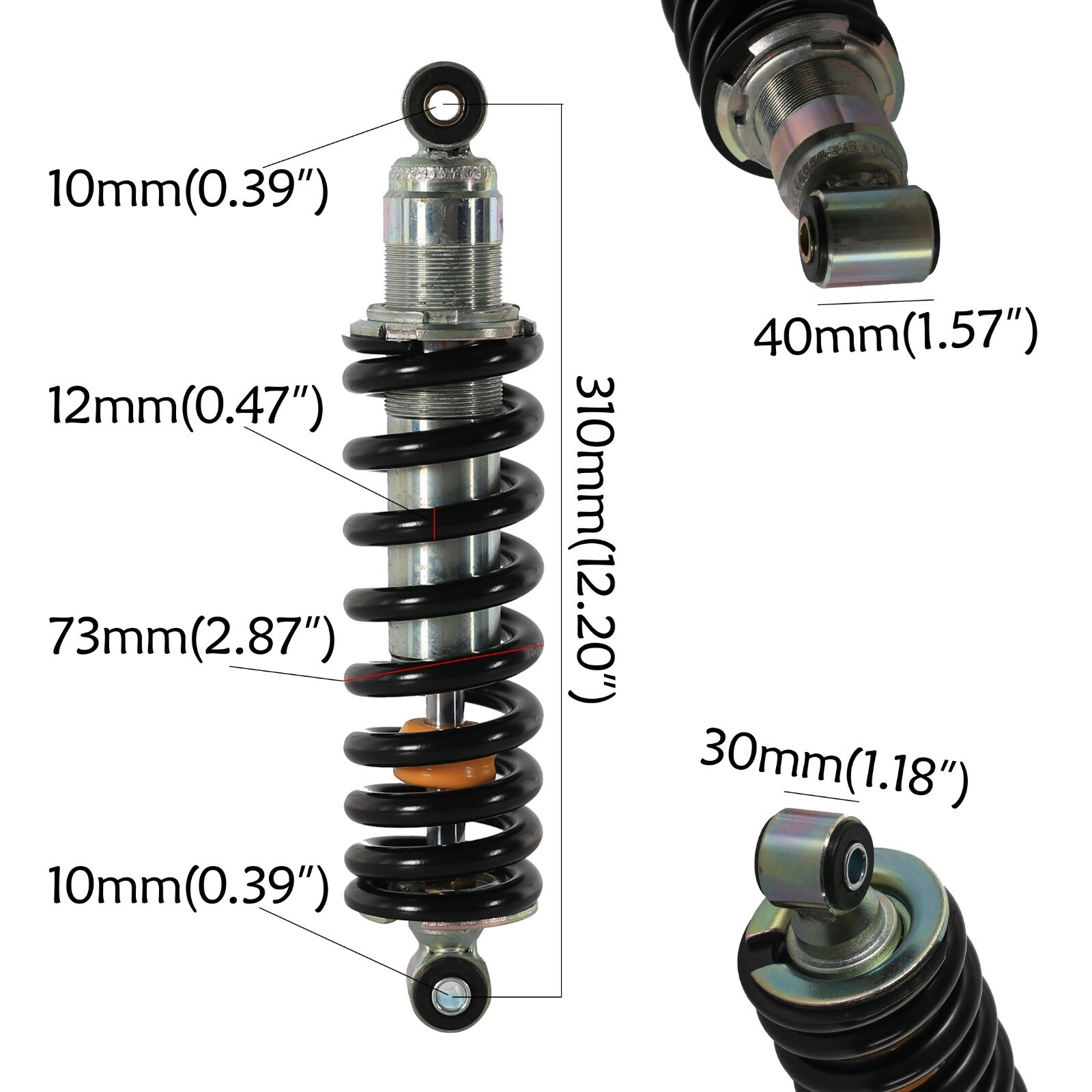 2x 310mm 12.2″ Adjusting Rear Shock Absorber Suspension for GY200 Dirt Pit Bike