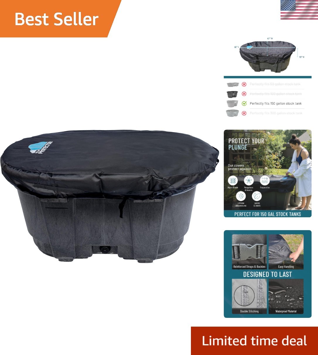 150 Gallon Stock Tank Cover – Easy Install, Waterproof & Keeps Water Clean