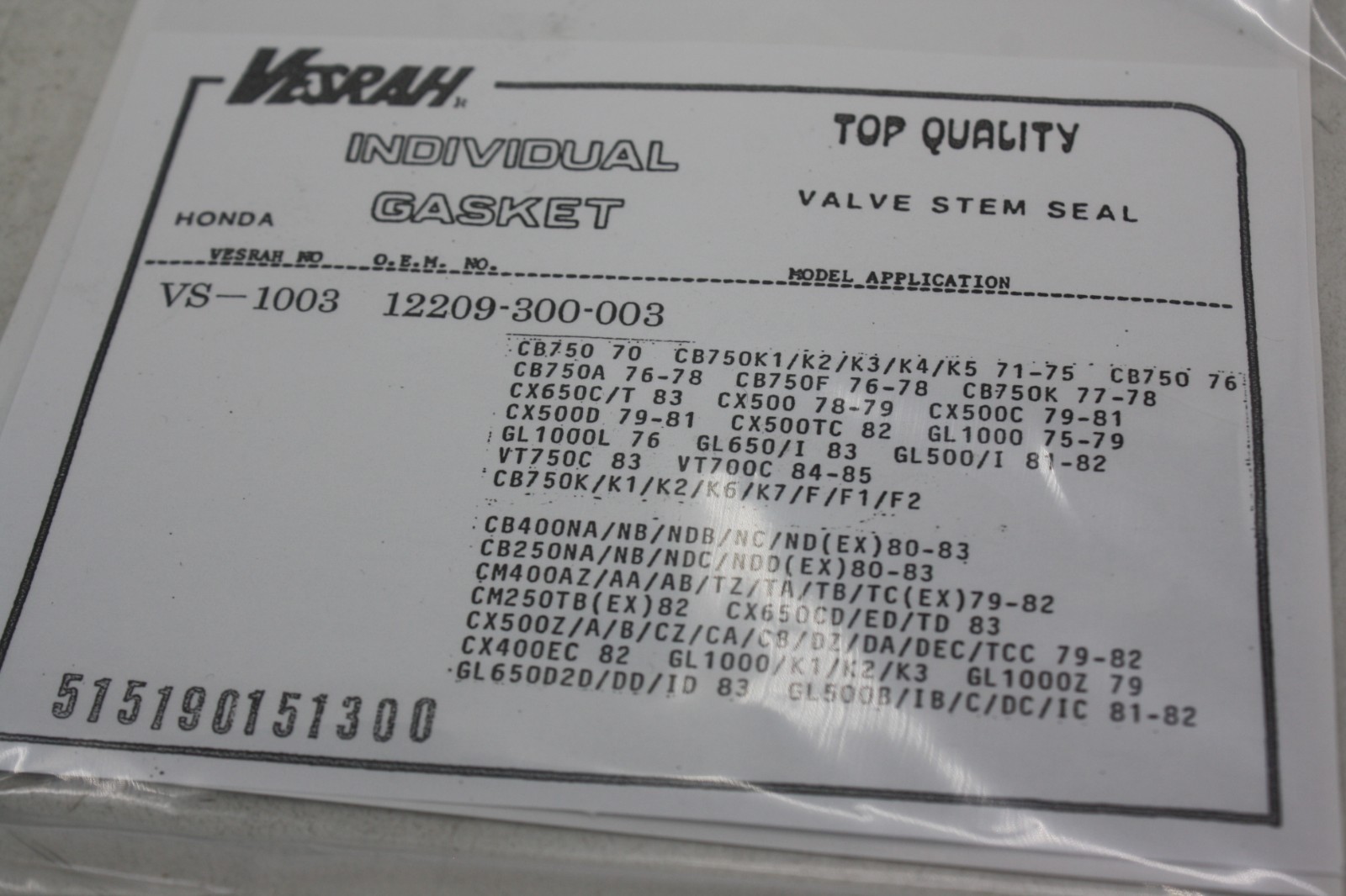 10-PACK VESRAH VALVE STEM SEALS SEAL SET HONDA 12209-300-003 / 12210-362-005