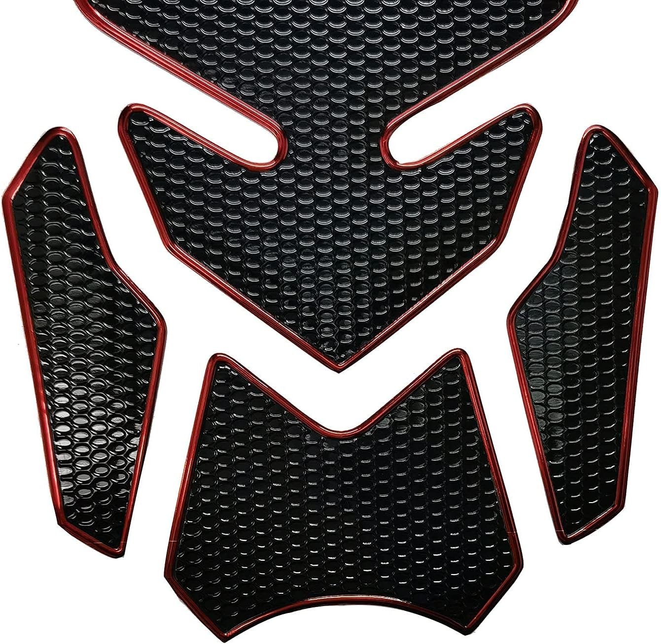 Self-Adhesive Motorcycle Tank Protector: Red Carbon Fiber Scratch Pad, 15×22.5cm