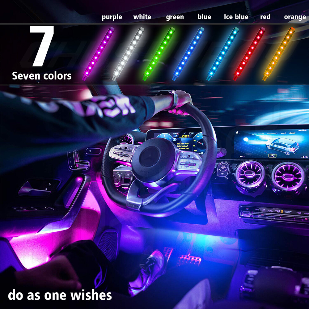 RGB 4PCS 12V 12″ 15SMD Flexible LED Strip Light Waterproof For Car Truck Boat