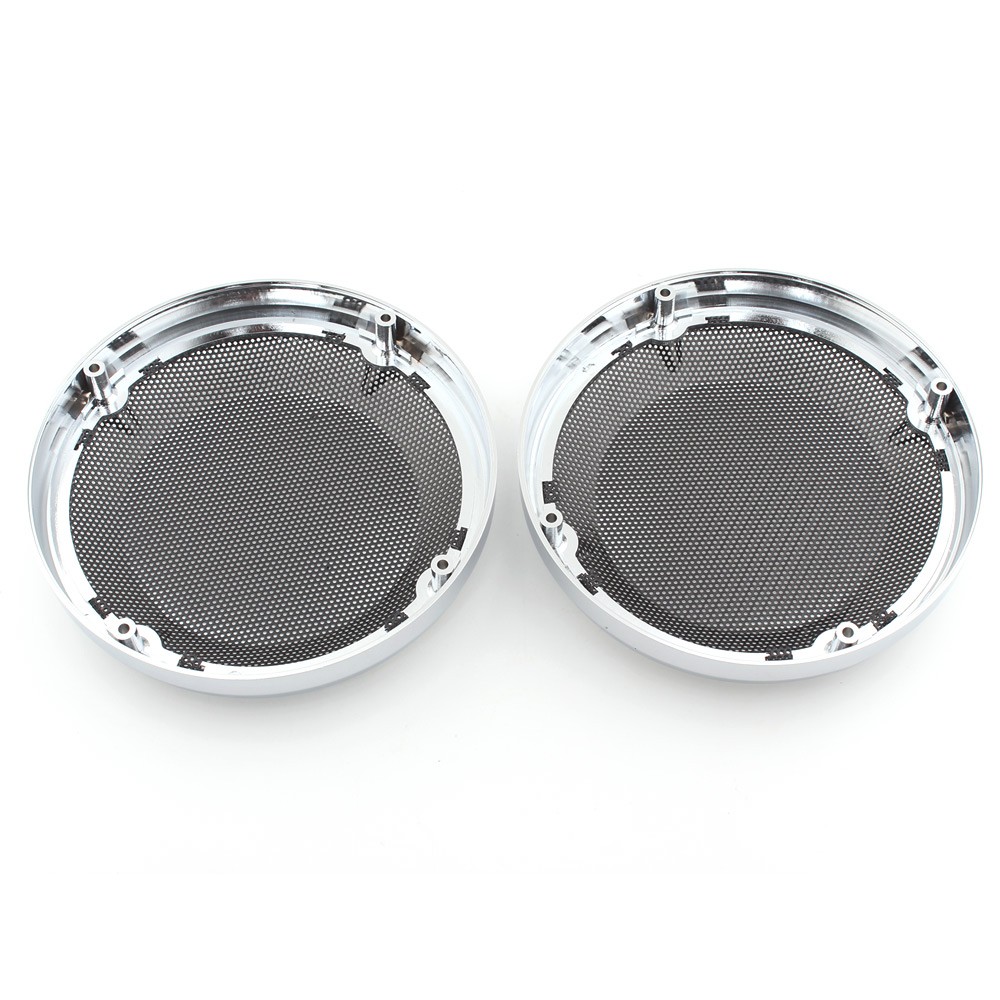 Fit for Harley Touring 1983-2023 Chrome 6.5″ Saddlebag Lid Speaker Grill Covers