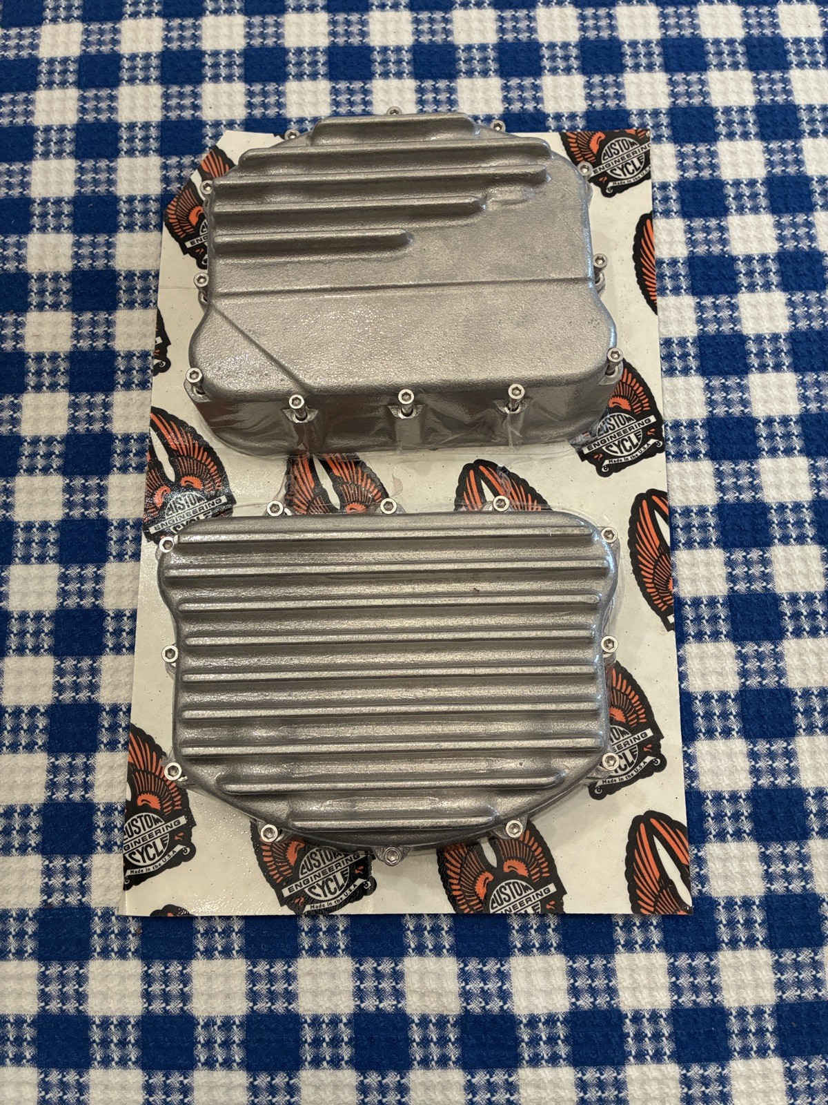 CUSTOM CYCLE ENGINEERING HARLEY DAVIDSON PANHEAD FINNED ROCKER BOX COVERS