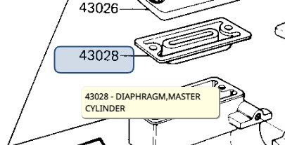 Kawasaki OEM KZ1000 KZ1300 Master Cylinder Diaphragm 43028-1008