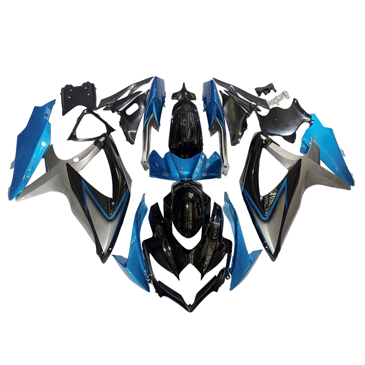 Blue Grey Black Fairings Kit for Suzuki 2008 – 2010 GSXR600 GSXR750 K8 Bodywork