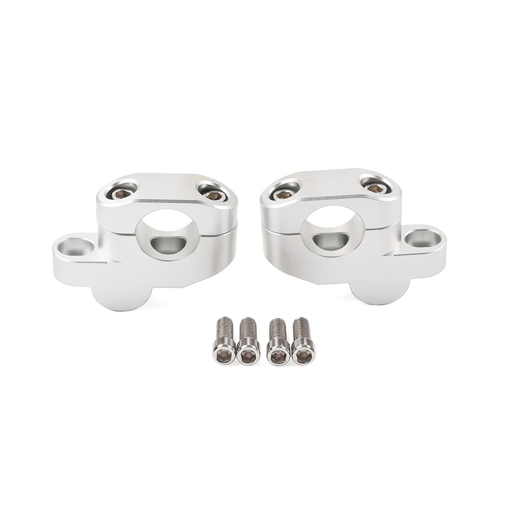 1″ 25mm Offset Handlebar Clamp Mount Riser Fit For Honda Suzuki Yamaha Silver