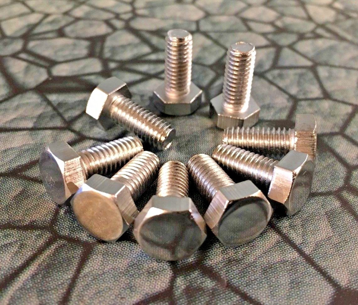 pack of 10 New M6 1.0 6mm Chrome Hexagon Head Bolts Screws honda kawasaki yamaha