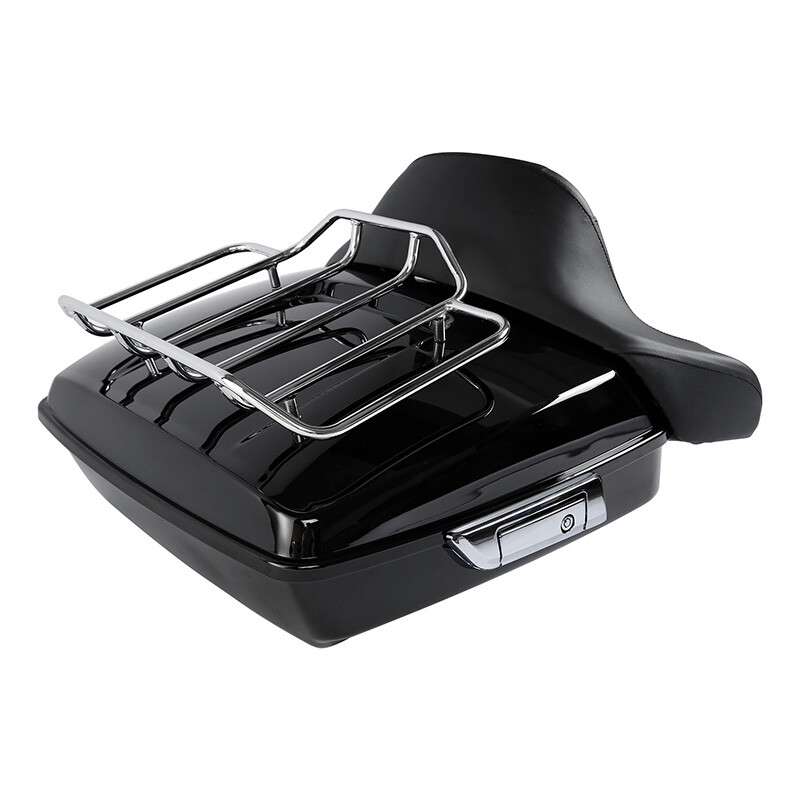 Chopped Trunk Backrest Pad Mount Rack Fit For Harley Touring Road Glide 97-08