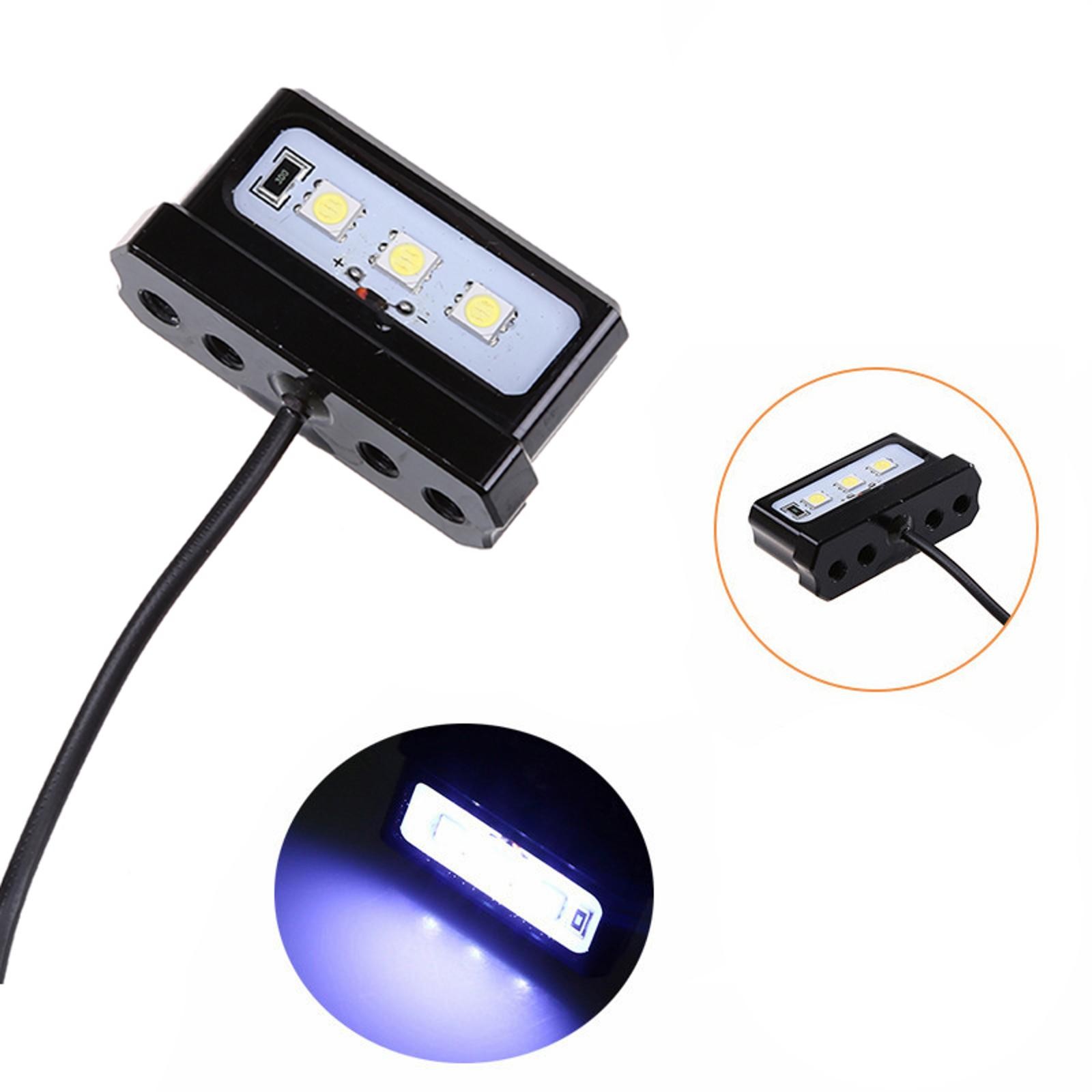 12V Universal CNC Aluminum Alloy Motorcycle White LED License Number Plate Light