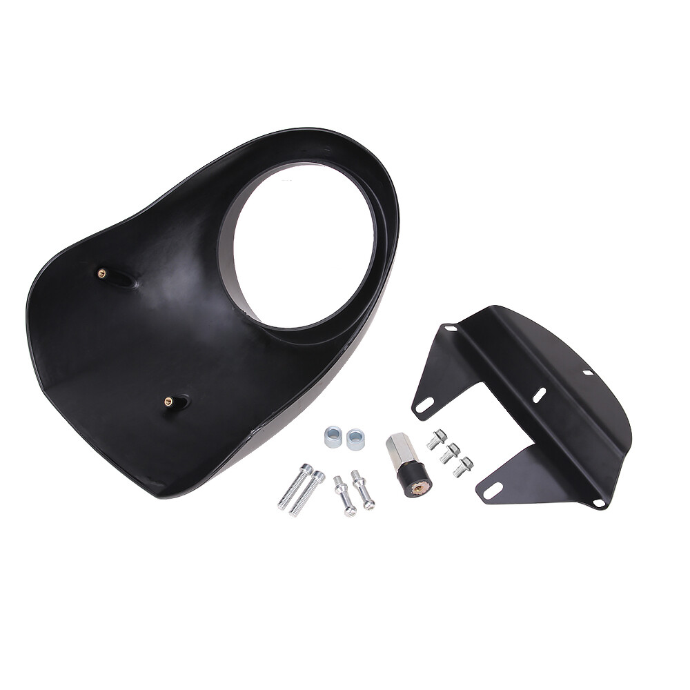 Black Front Cowl Headlight Fairing For Harley Sportster 883 1200 Dyna FX Racer