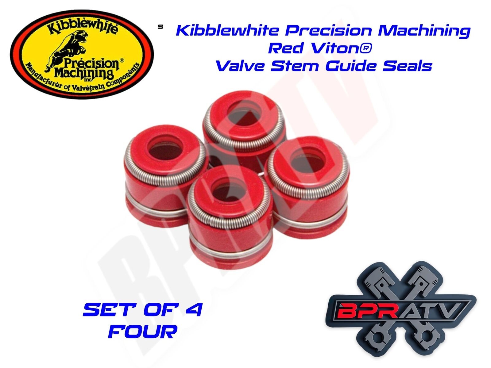 07-25 Suzuki RMZ450 RMZ 450 Kibblewhite Red Viton Valve Stem Seals Set of 4 Four