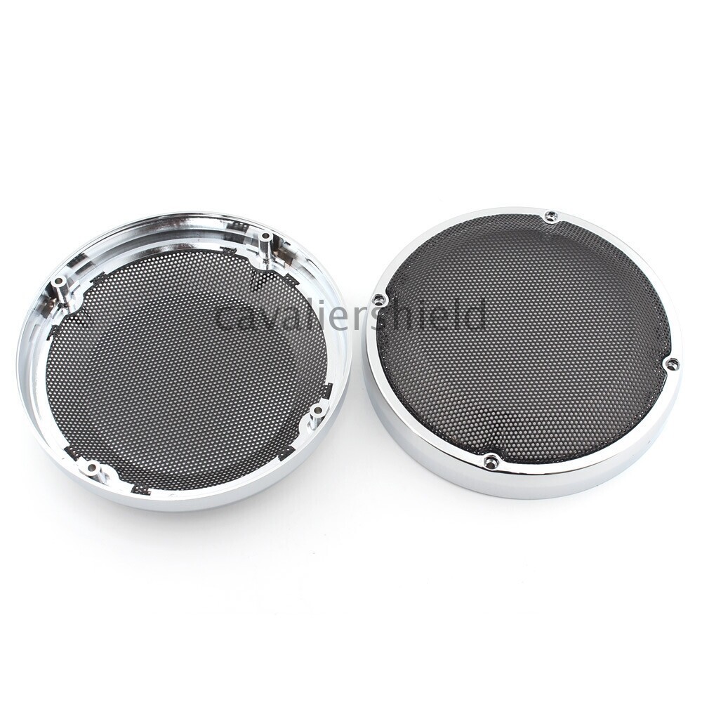 Fit for Harley Touring 1983-2023 Chrome 6.5″ Saddlebag Lid Speaker Grill Covers
