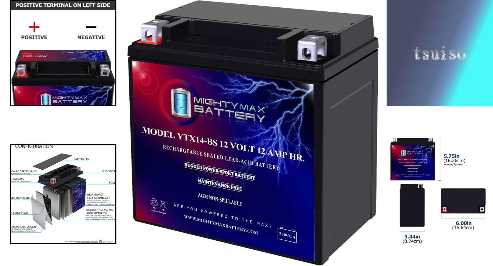 Universal Fit 12 Volt 12AH SLA Battery – High Performance for ATVs & Motorcycles